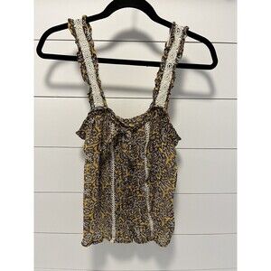 Anthropologie Yellow Bardot Sheer Tank Top Size 8 Boho Beach